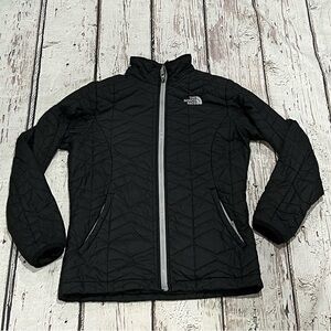 Girls The North Face Black Zip Up Outwear Coat Outerwear Jacket